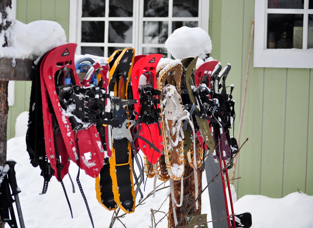Snowshoes and sleds are free for guests while staying at Scottish Lakes High Camp