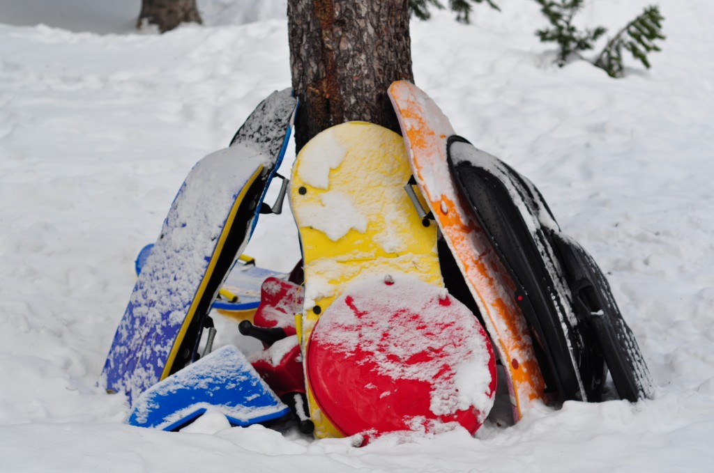 Back country sleds are terrific for zooming down the wide open glades surrounding camp
