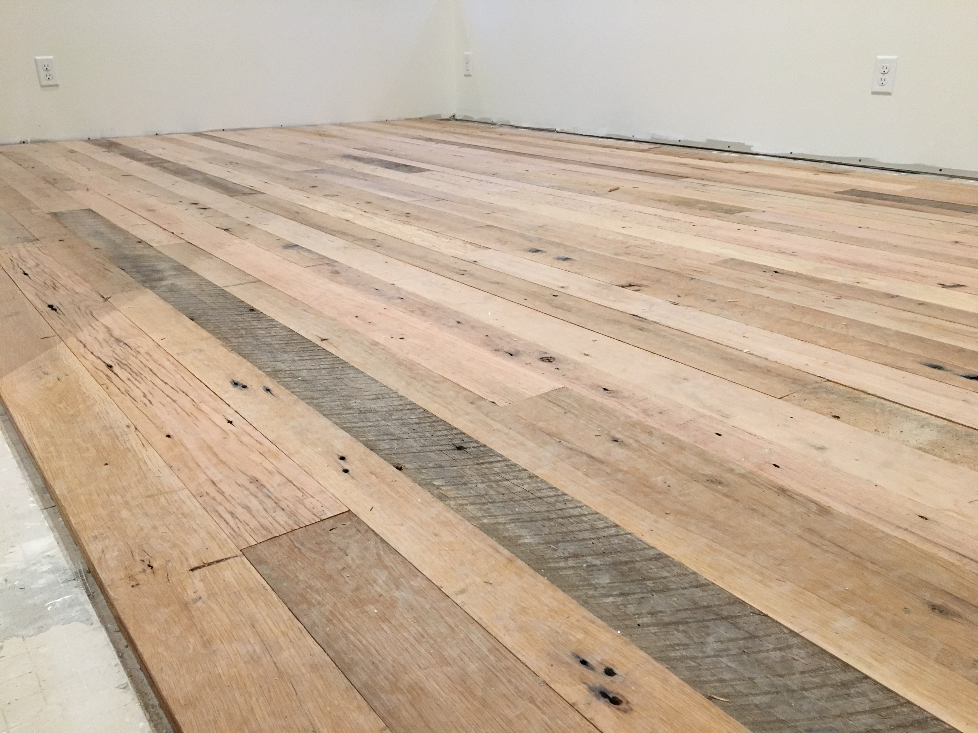 The Home Stretch: Installing Reclaimed Hardwood Floors – Married To  Adventure